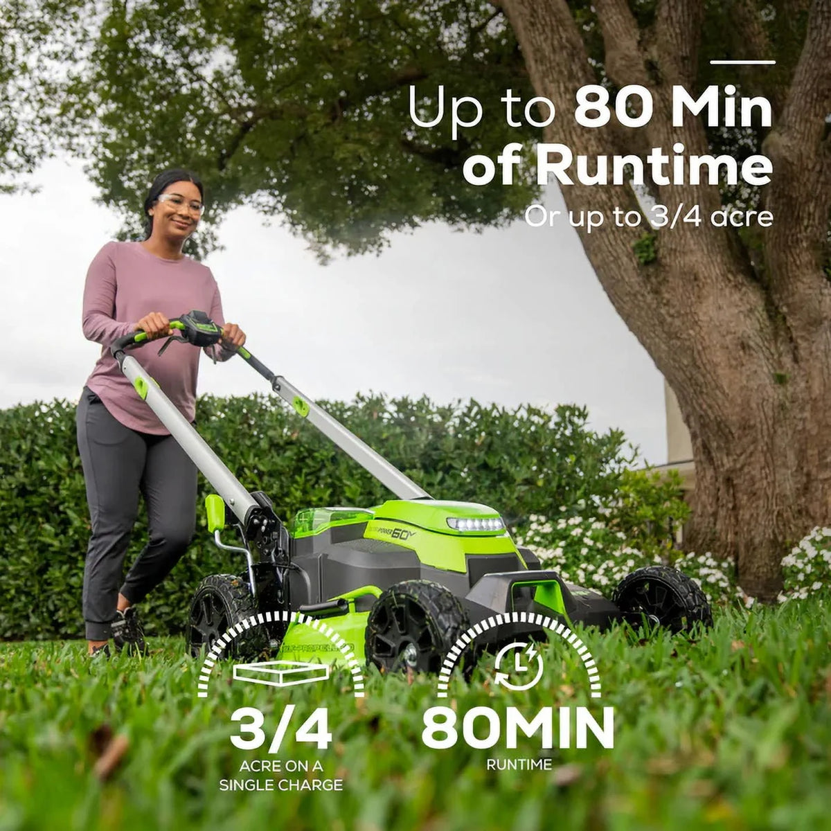 60V Cordless Self-Propelled Lawn Mower with 4.0Ah Batteries W2619