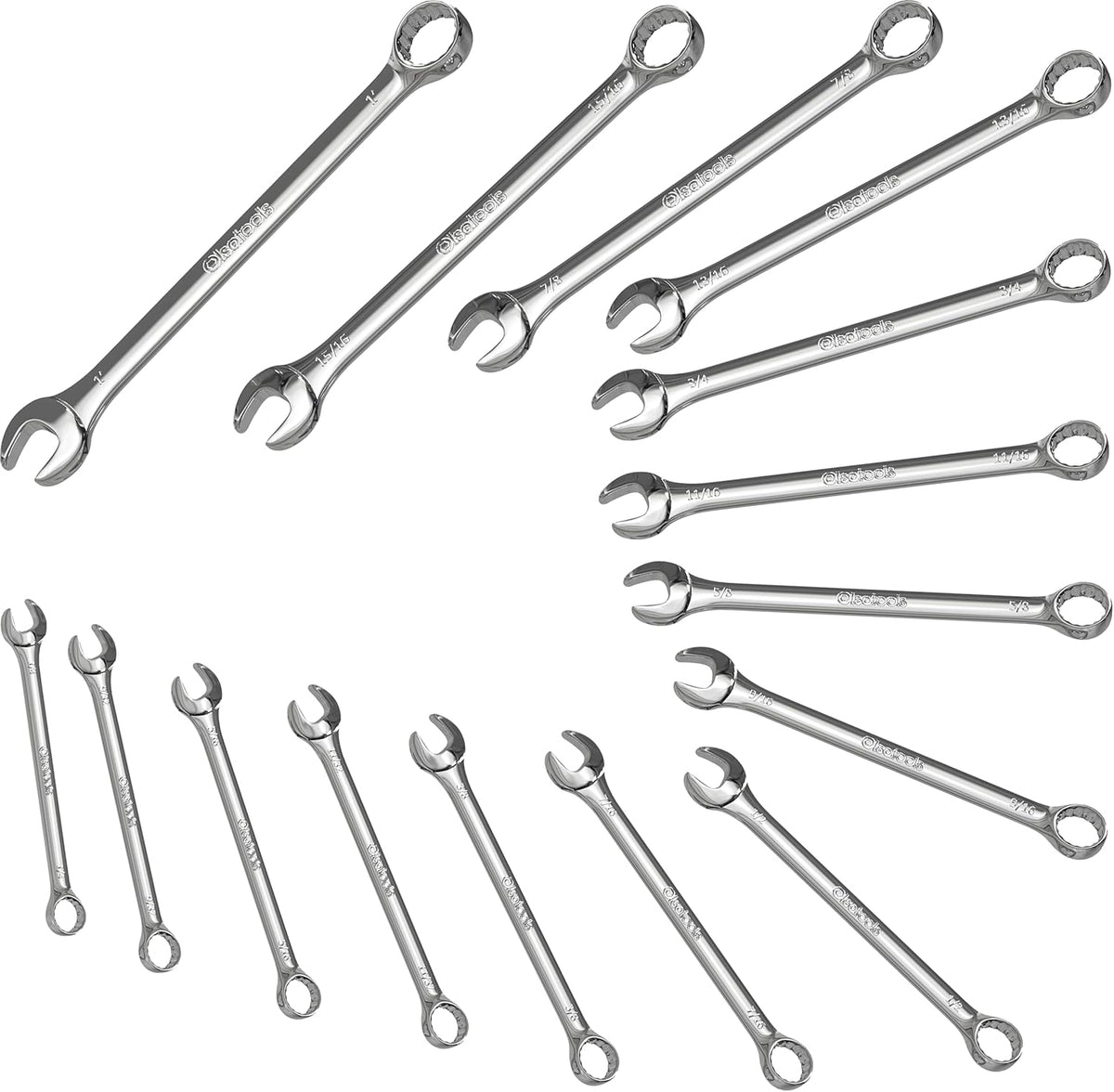 15 Pc Combination Wrench Set, Metric, 12 Point, 8 - 22mm L74169