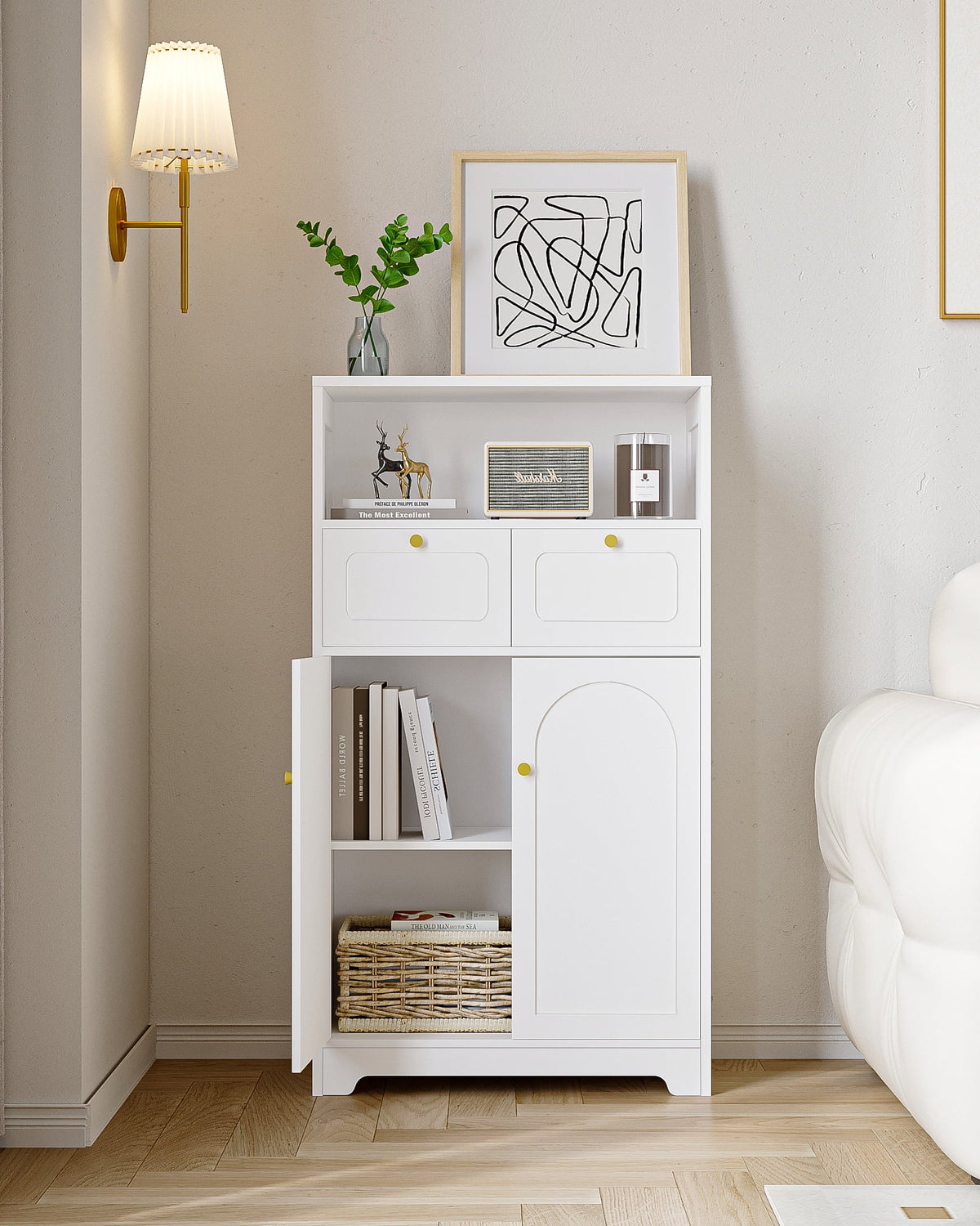 Freestanding Bathroom Storage Cabinet with 2 Drawers H81753