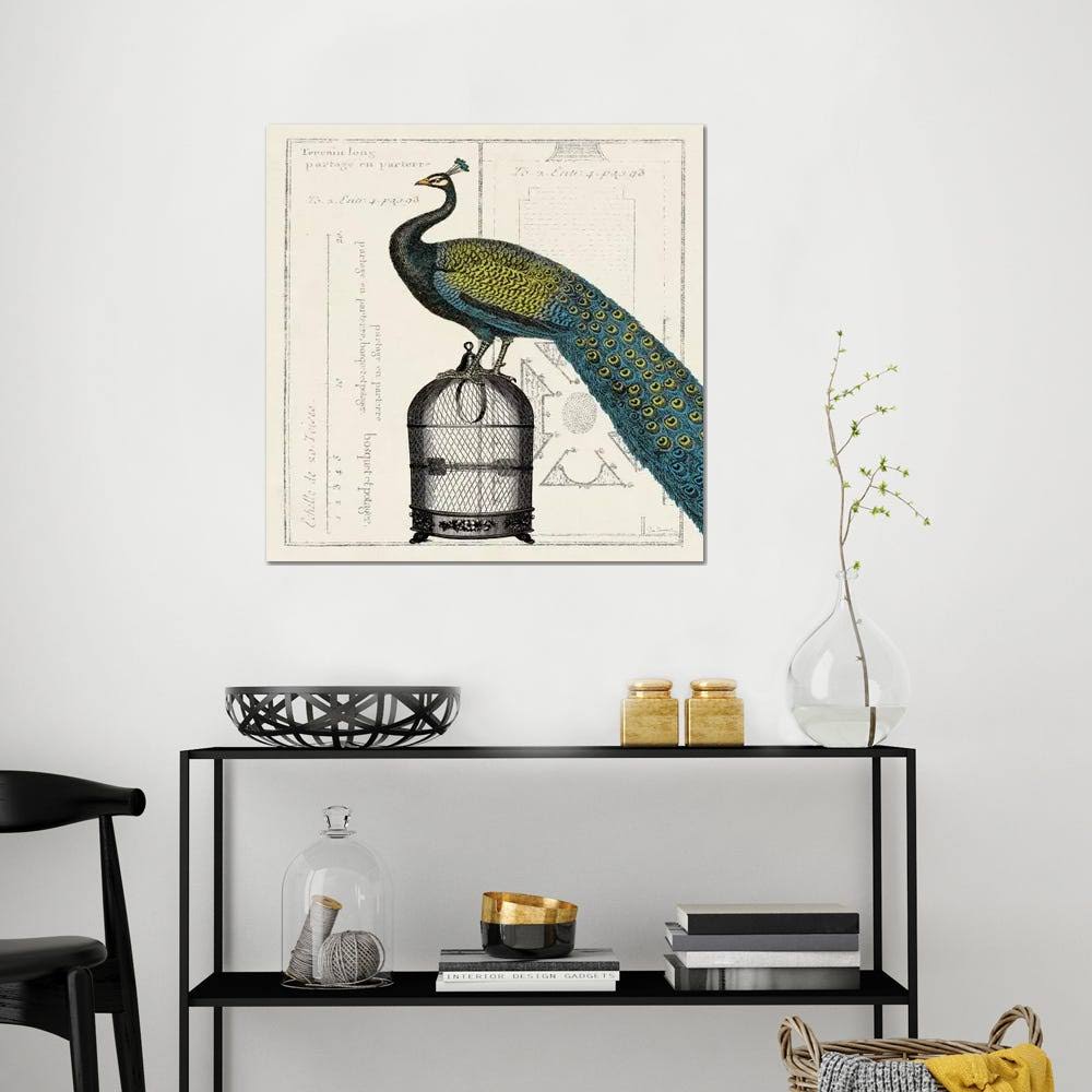Canvas Art Picture - Peacock Birdcage G669318