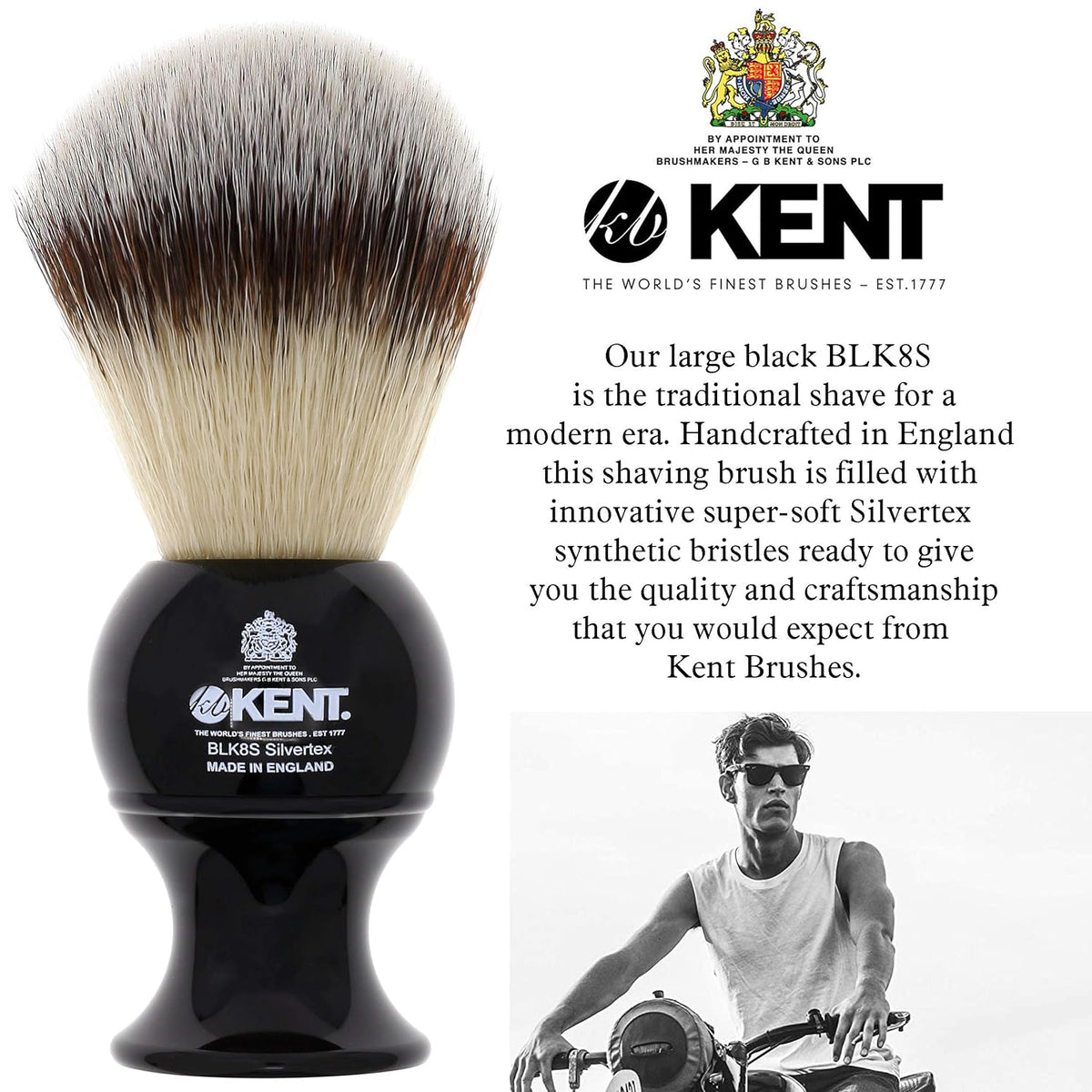 Shaving Brush with Synthetic Bristles and Resin Handle, Pack of 2 D80316
