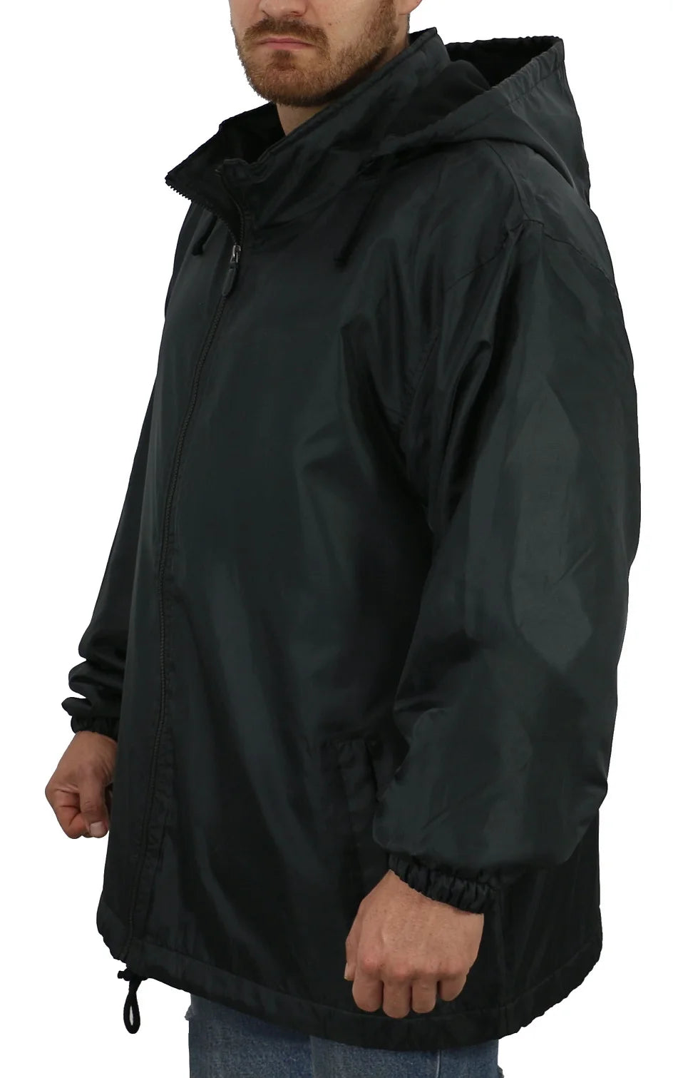 Nylon Hooded Zip Jacket Fleece Lining U437