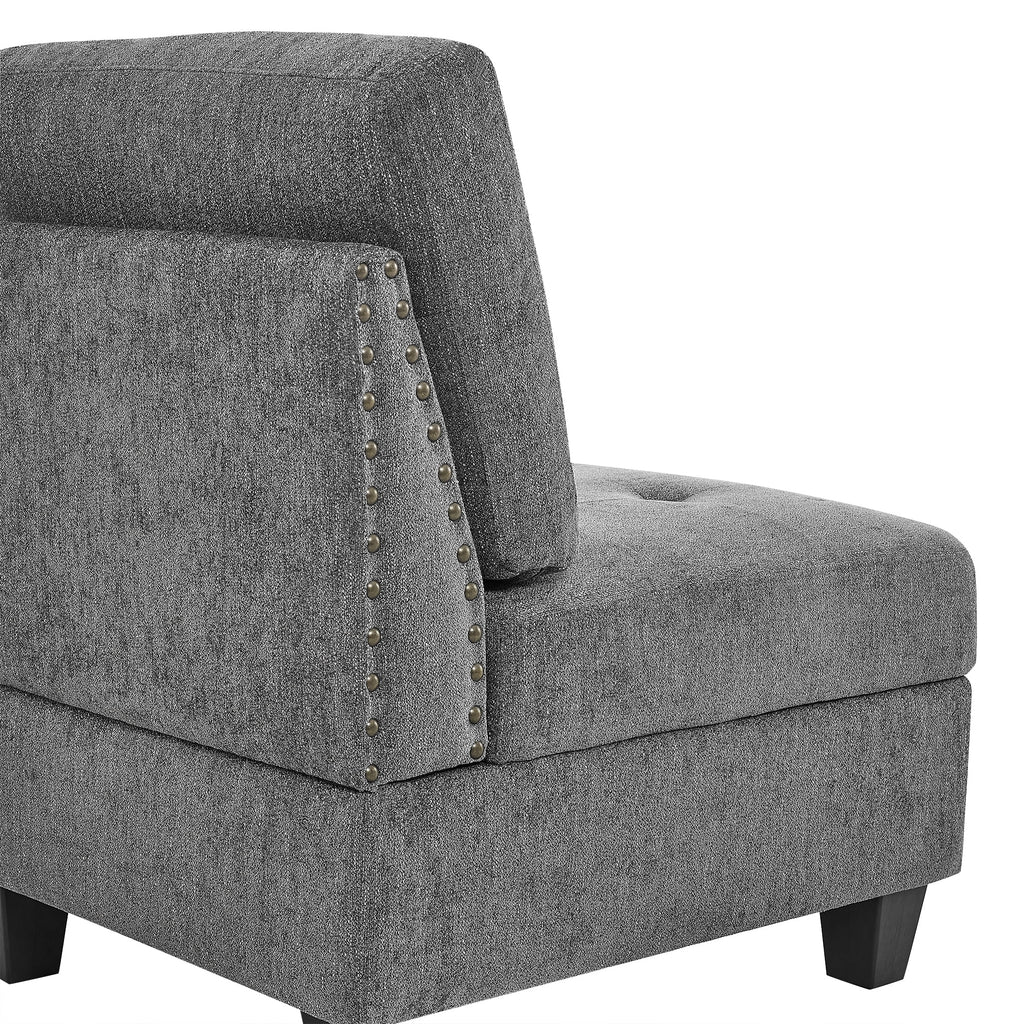 Grey Chenille Corner Sofa Q307