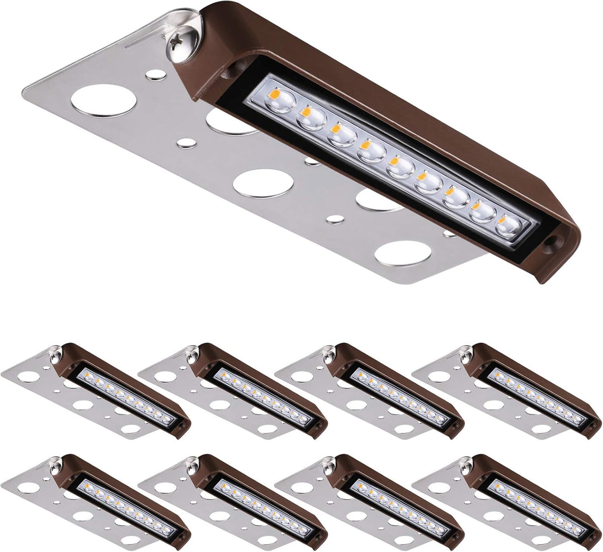 8-Pack 7 Inch 4.5W LED Hardscape Lighting, 2700K Soft White W205