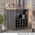 Sonoma Gray Oak and Black Finish Bar Cabinet C9924