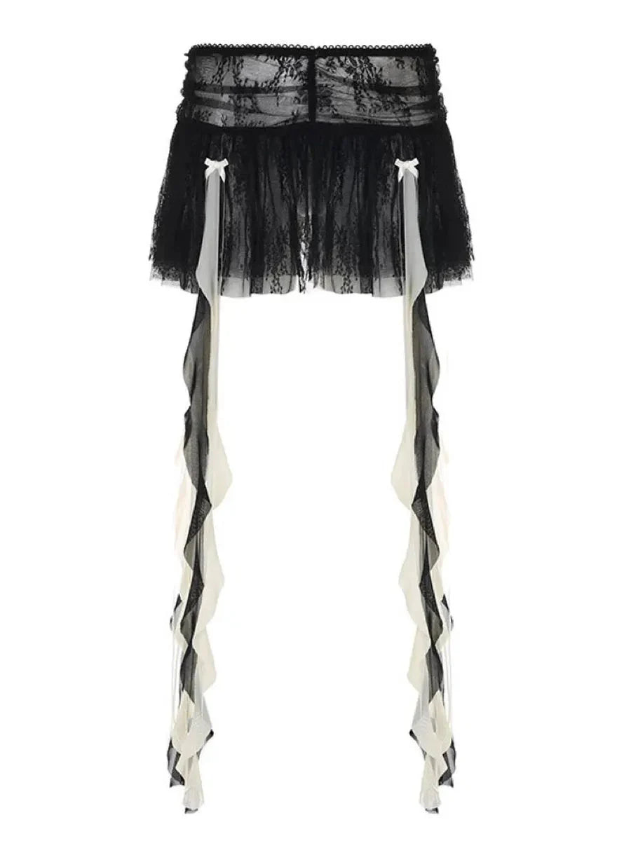 Dark Ribbon Mini Skirt E2401