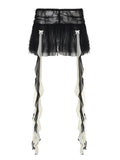 Dark Ribbon Mini Skirt E2401