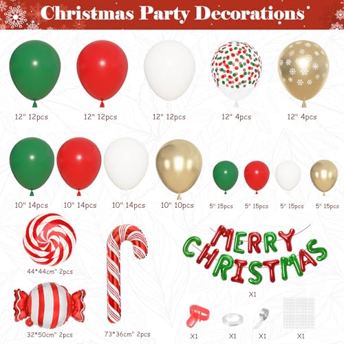 180 Pcs Christmas Balloon Arch Garland Kit D794466
