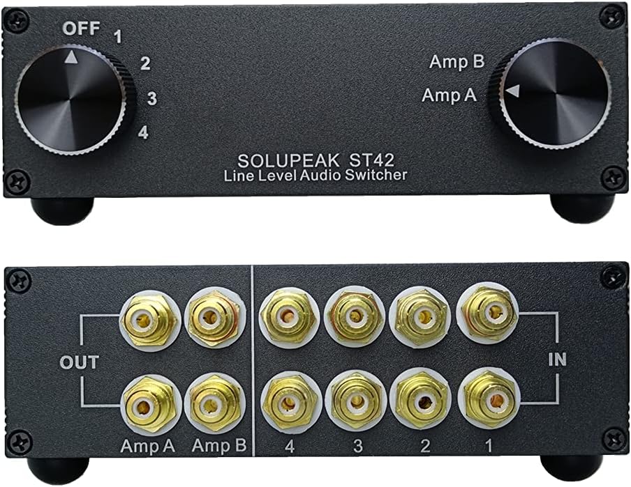 4-Way RCA Audio Switch Splitter Box F4684