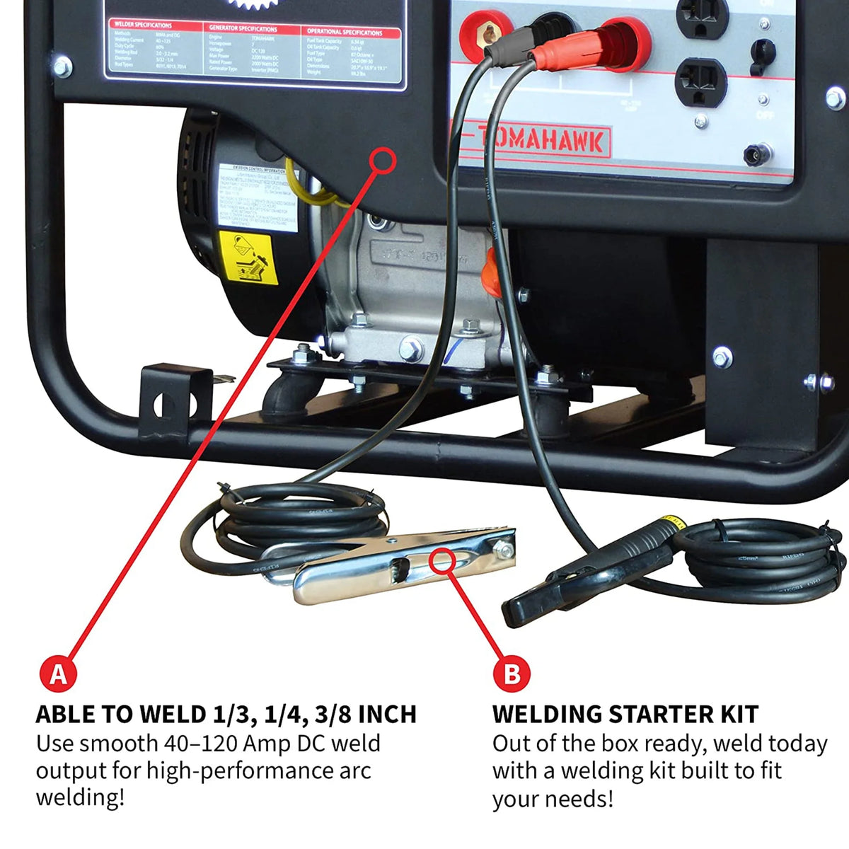 120 Amp Welder with 2,200W Generator N541