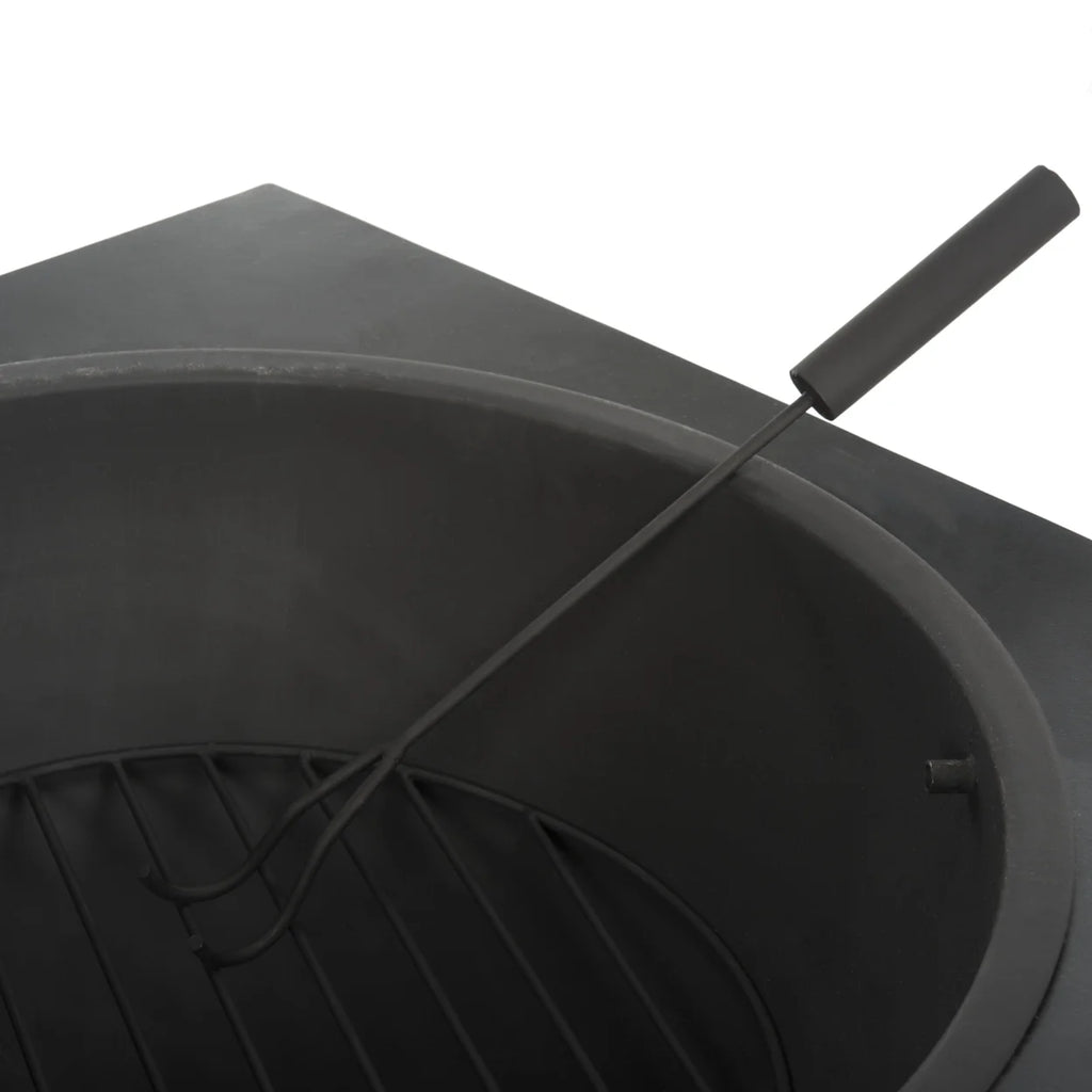 Outdoor Modern Square Fire Pit with Cover Q671956