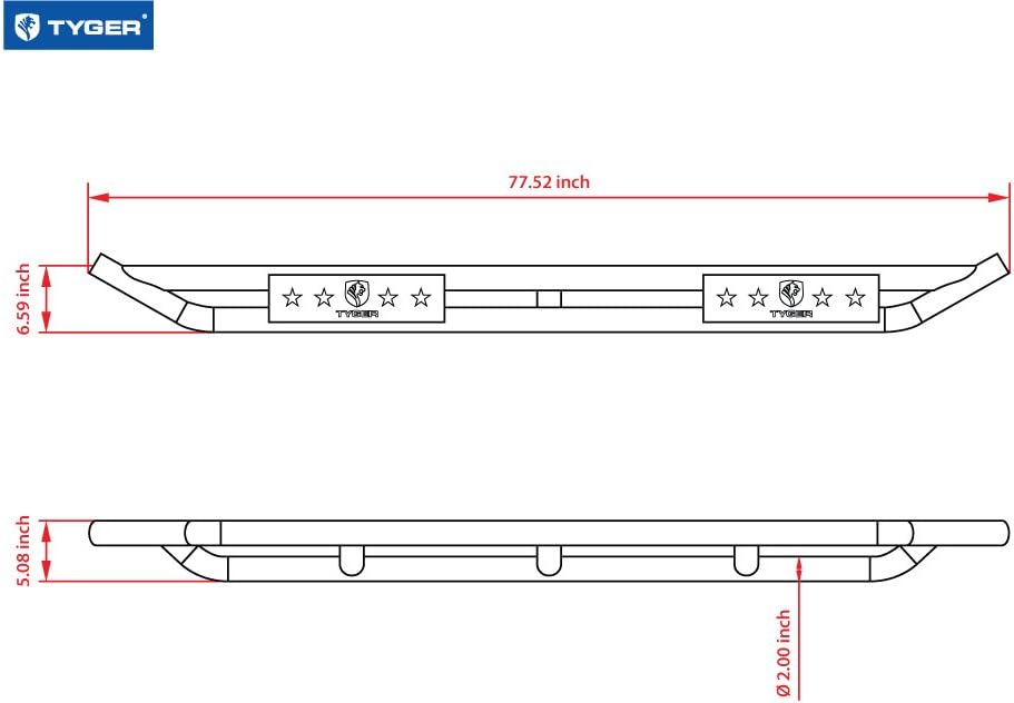 Textured Black Side Step Rails for Crew Cab F482