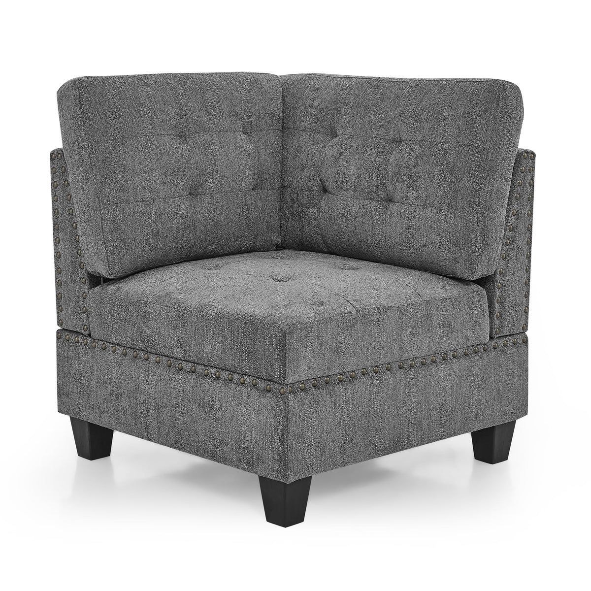 Grey Chenille Corner Sofa Q307
