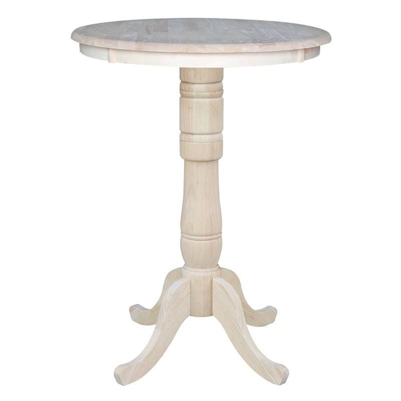 White Round Top Bar Table W327