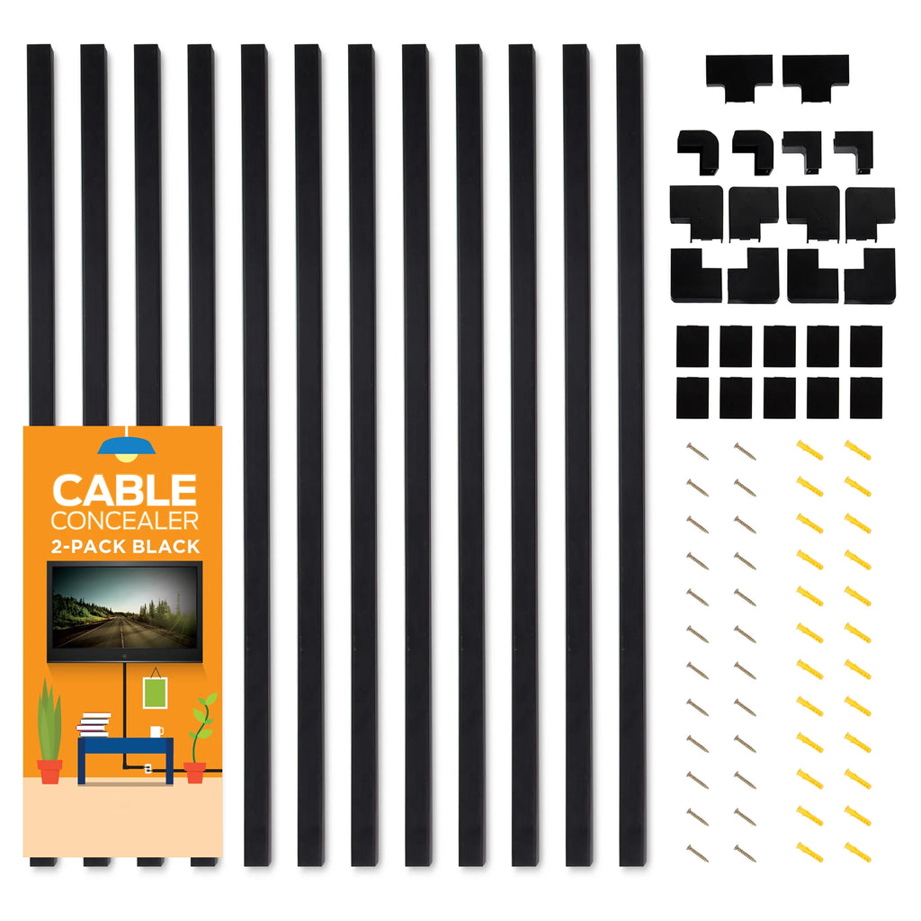 Black Plastic Wall Cable Cover Raceways H452