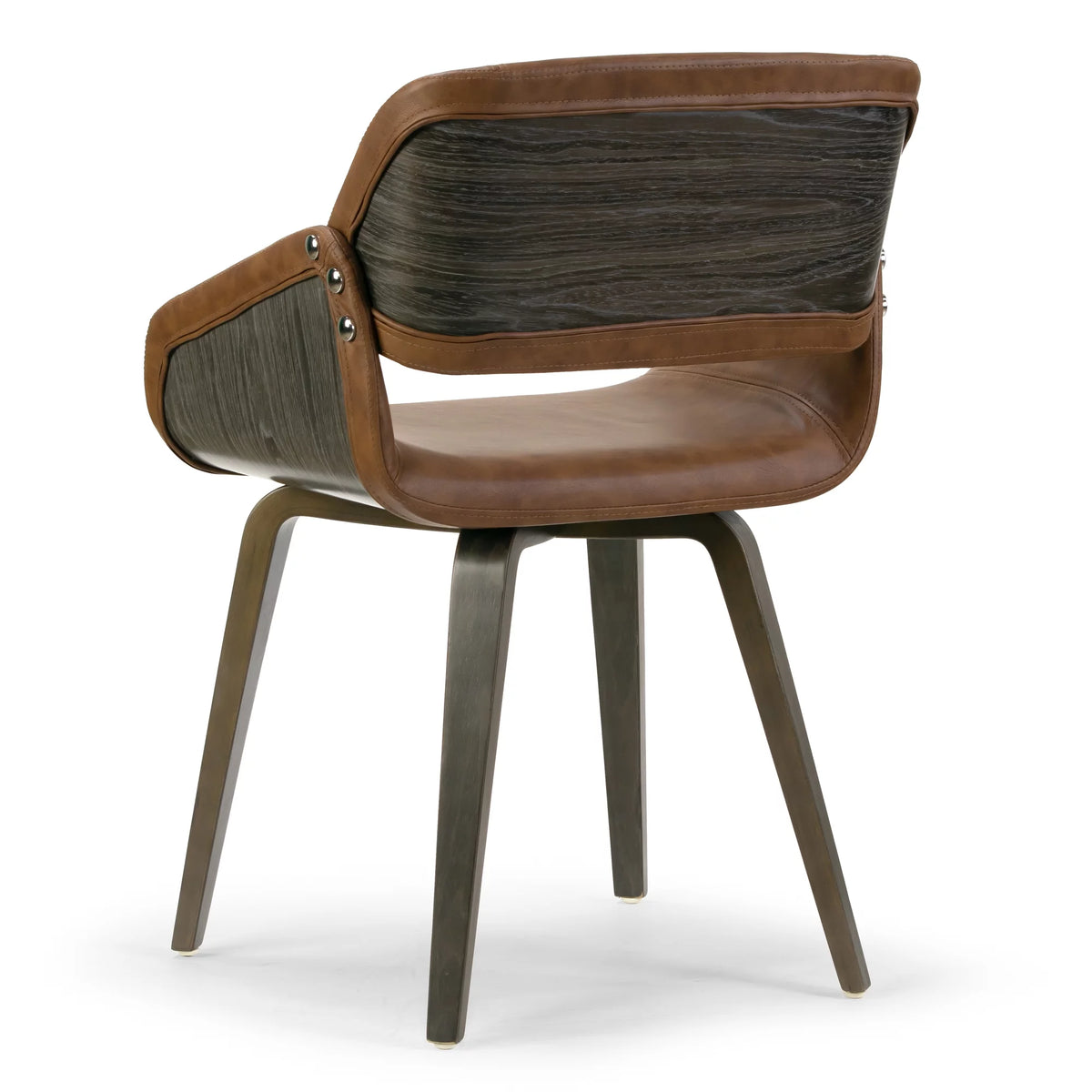 Brown Upholstered Dining Chair with Wood Legs X5050