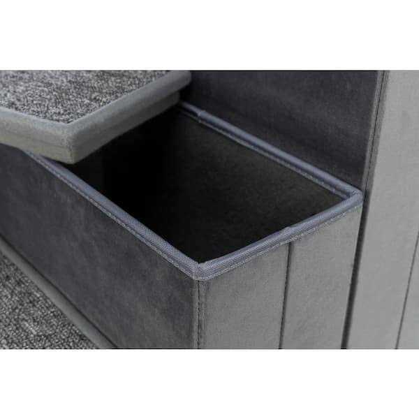 Foldable 4-Step Pet Stairs with Storage F531792