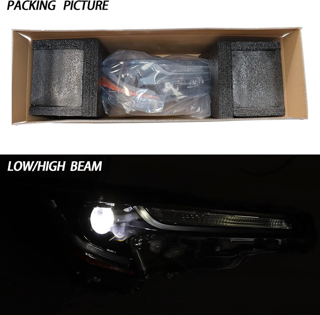 Passenger Side Headlight Assembly for 2020-2021 Toyota Corolla L LE E976