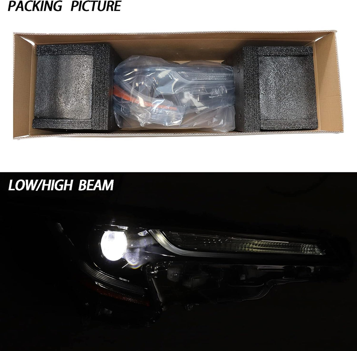 Passenger Side Headlight Assembly for 2020-2021 Toyota Corolla L LE E976