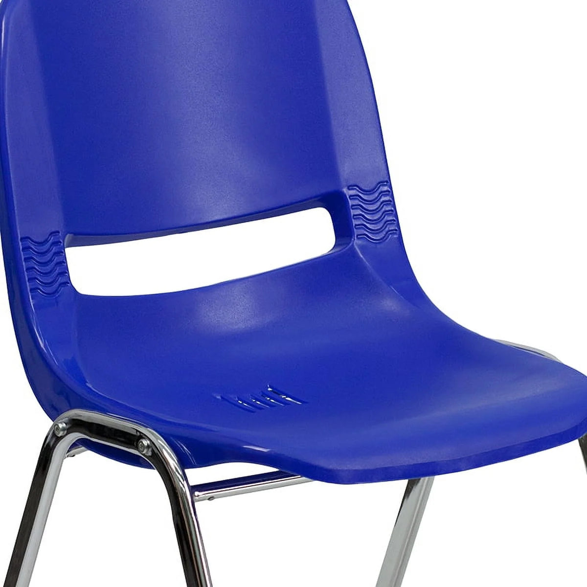 Navy Ergonomic Stack Chair with Chrome Frame C60679