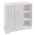 White Beadboard Wooden Storage Cabinet U519234