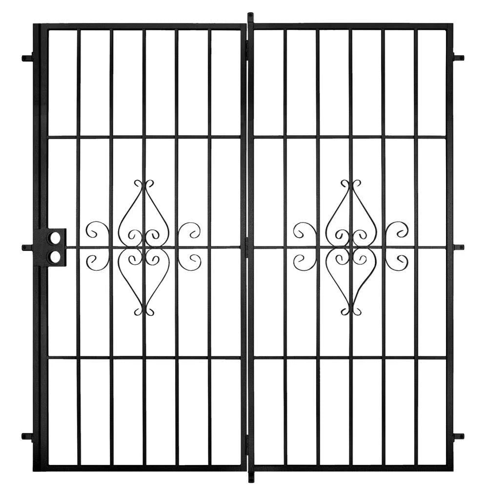 Black Projection Mount Outswing Steel Patio Security Door V603