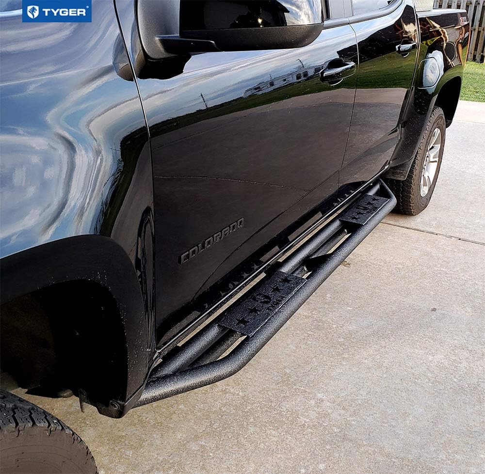 Textured Black Side Step Rails for Crew Cab F482