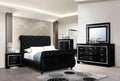 Black Solid Wood Queen Bedroom Set 6pcs K6494