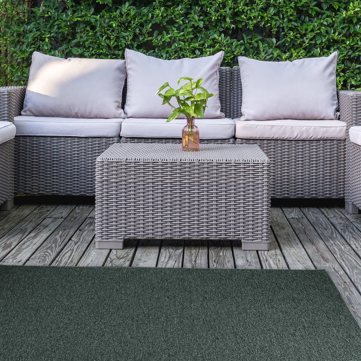 Teal Solid Color Runner Rug M652