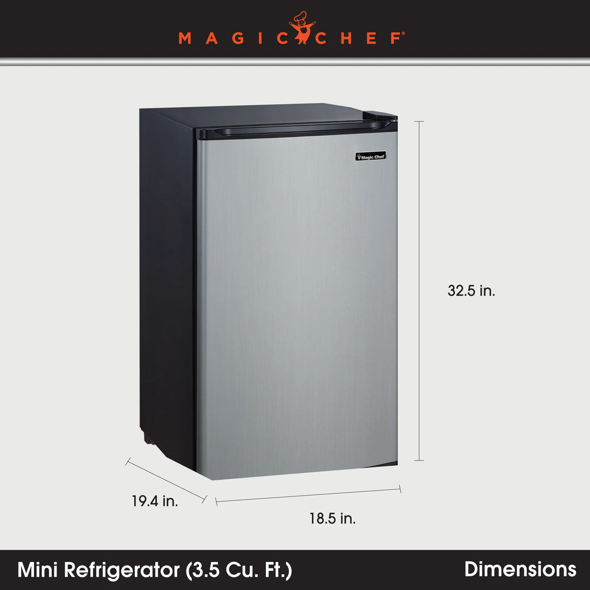18.5 inch 3.5 Cu. ft. Compact Refrigerator Single Door J281