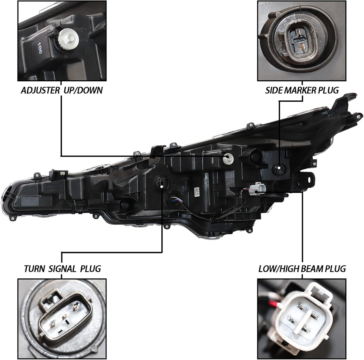 Passenger Side Headlight Assembly for 2020-2021 Toyota Corolla L LE E976