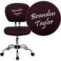 Burgundy Mesh Swivel Task Chair with Chrome Base H89543