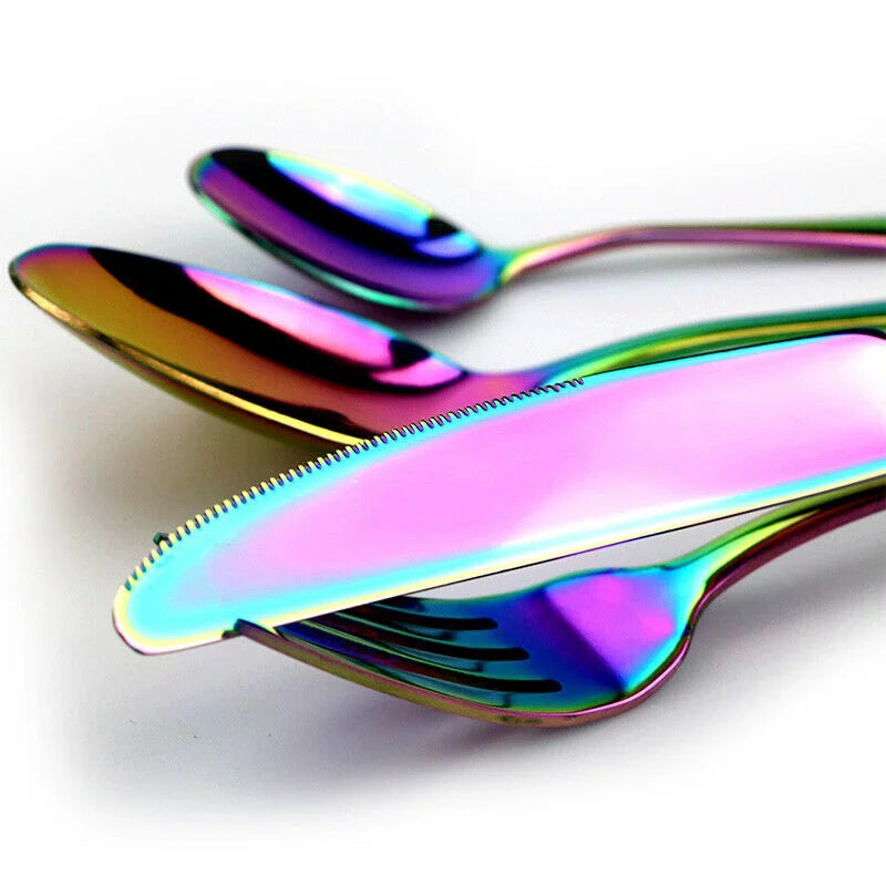 18/0 Stainless Steel Rainbow 24-Piece Flatware Set M30059