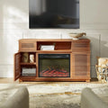 52 Fireplace TV Stand Farmhouse 2 Drawers Adjustable Electric Wood Media Console Cabinet D665