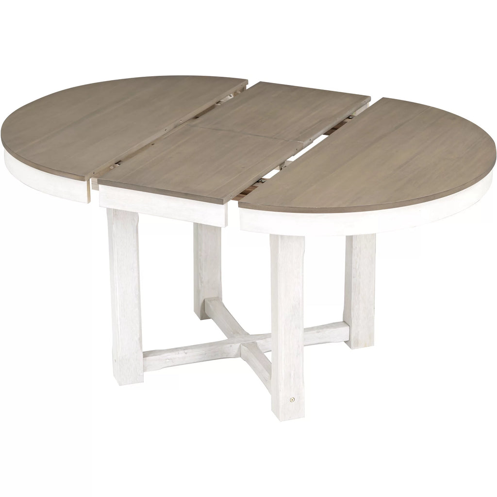 5-Piece Extendable Wood Dining Table Set with 4 Upholstered Chairs C692
