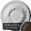 11 3/4 inch x 1 1/4 inch Ceiling Medallion Hand-Painted Stone C1516