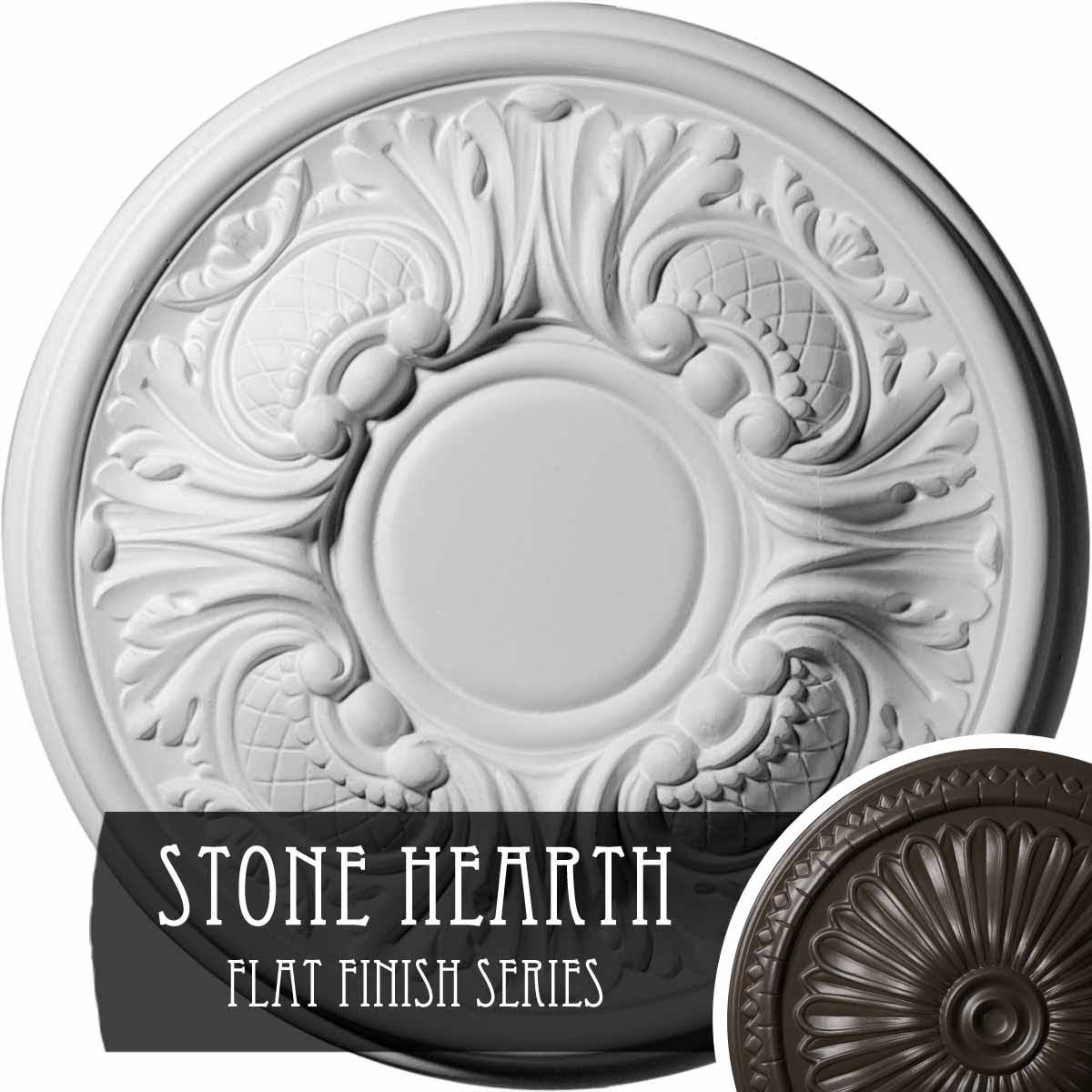 11 3/4 inch x 1 1/4 inch Ceiling Medallion Hand-Painted Stone C1516
