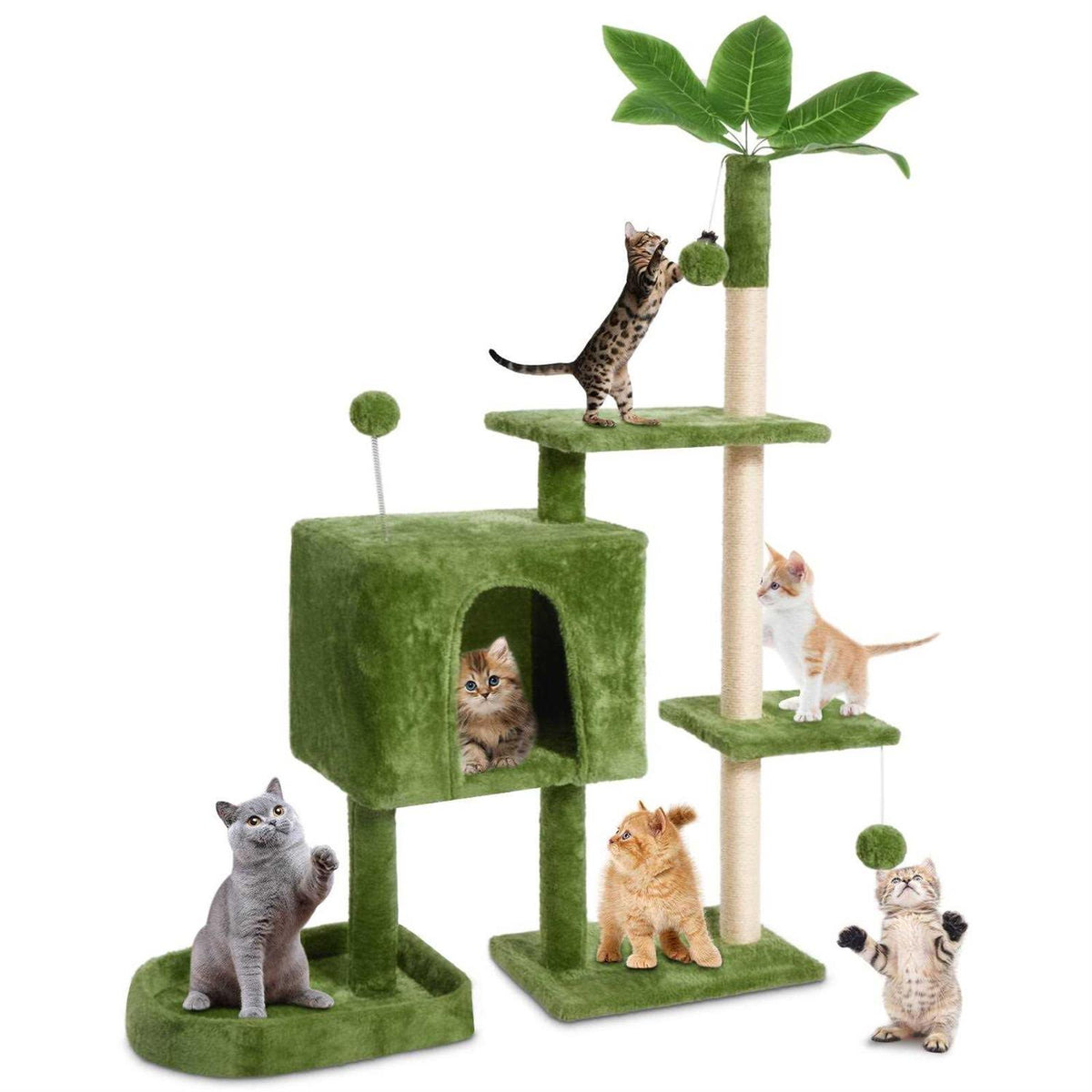 52in Cat Tree with Scratching Posts Plush Perch Q40602