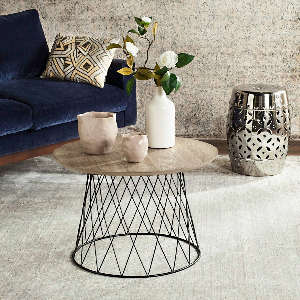 Light Grey Wood End Table N38256