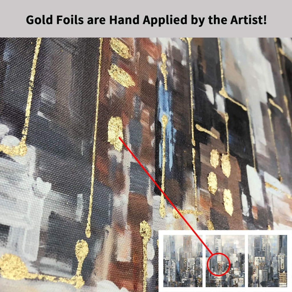 Abstract City Picture Wall Art on Wrapped Canvas, 3 Panels B971540