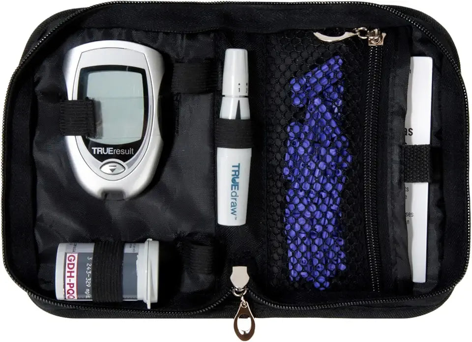 Diabetes Testing Kit Case, Blood Glucose Meter Storage Bag, Travel Organizer Carrying Case Set F778
