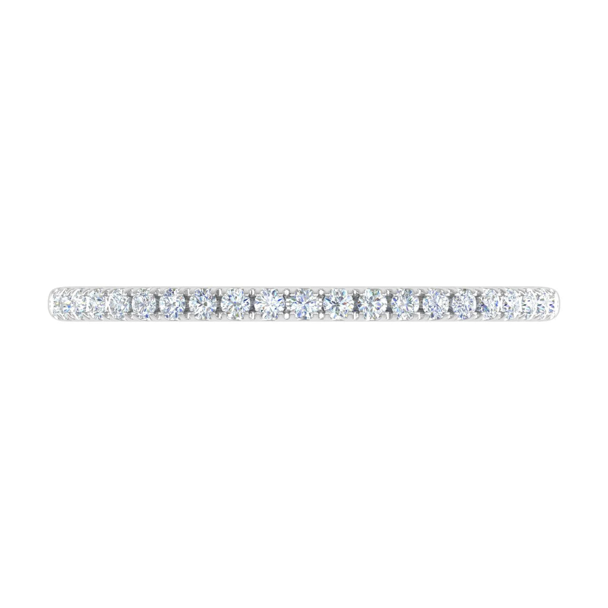 14K White Gold Half Eternity Diamond Wedding Band Ring V41793