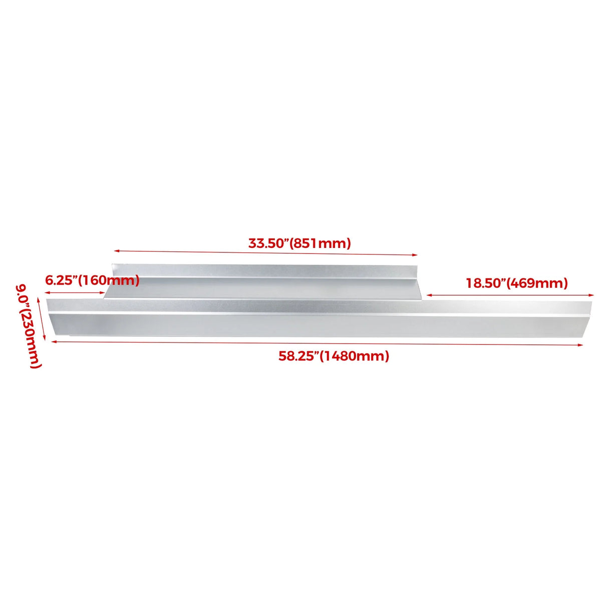 Slip-on Rocker Panels Replacement for 2007-2013 Chevy Silverado GMC Sierra 2 Door Standard Cab H7437