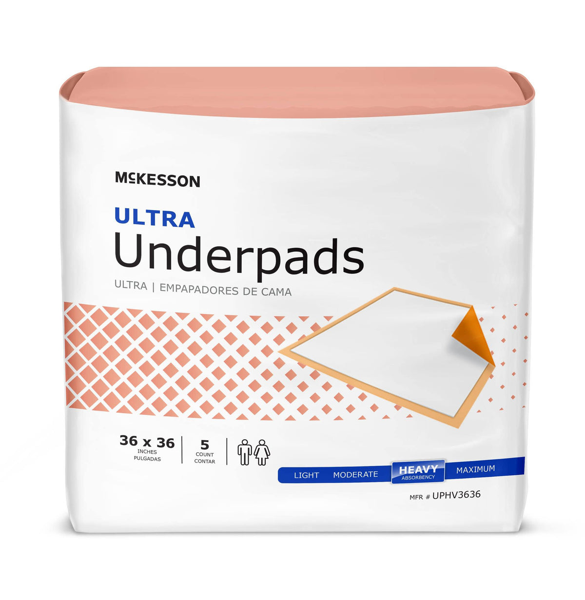 Disposable Underpad 36 x 36 inch Heavy Absorbency, Case of 50 E727