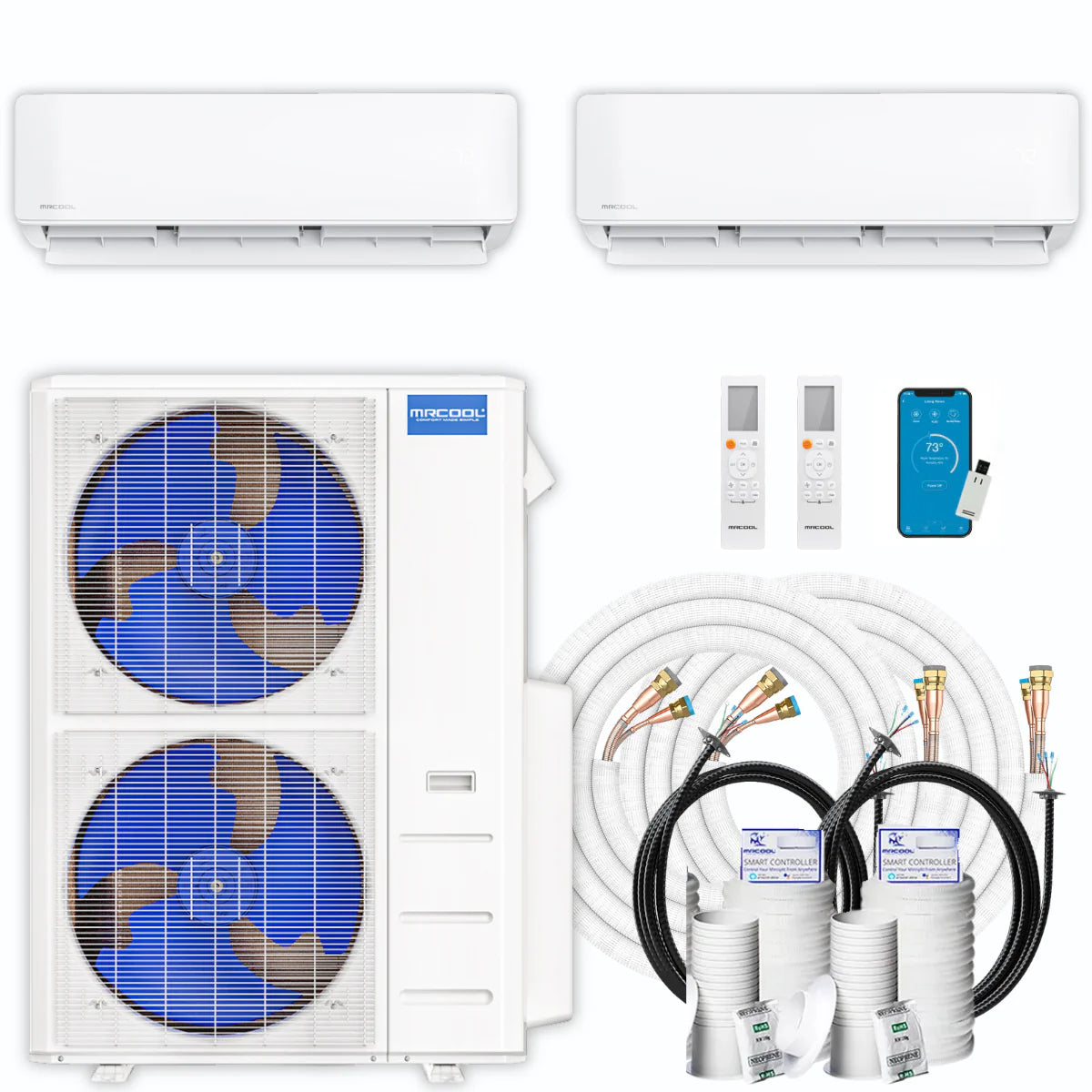 42,000 BTU 2 Zone Ductless Mini Split Air Conditioner and Heat Pump H9442