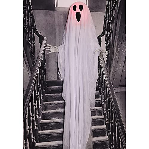 Life-Size 6-Ft Talking Ghost Halloween Animatronic with Lights and Sound M431356