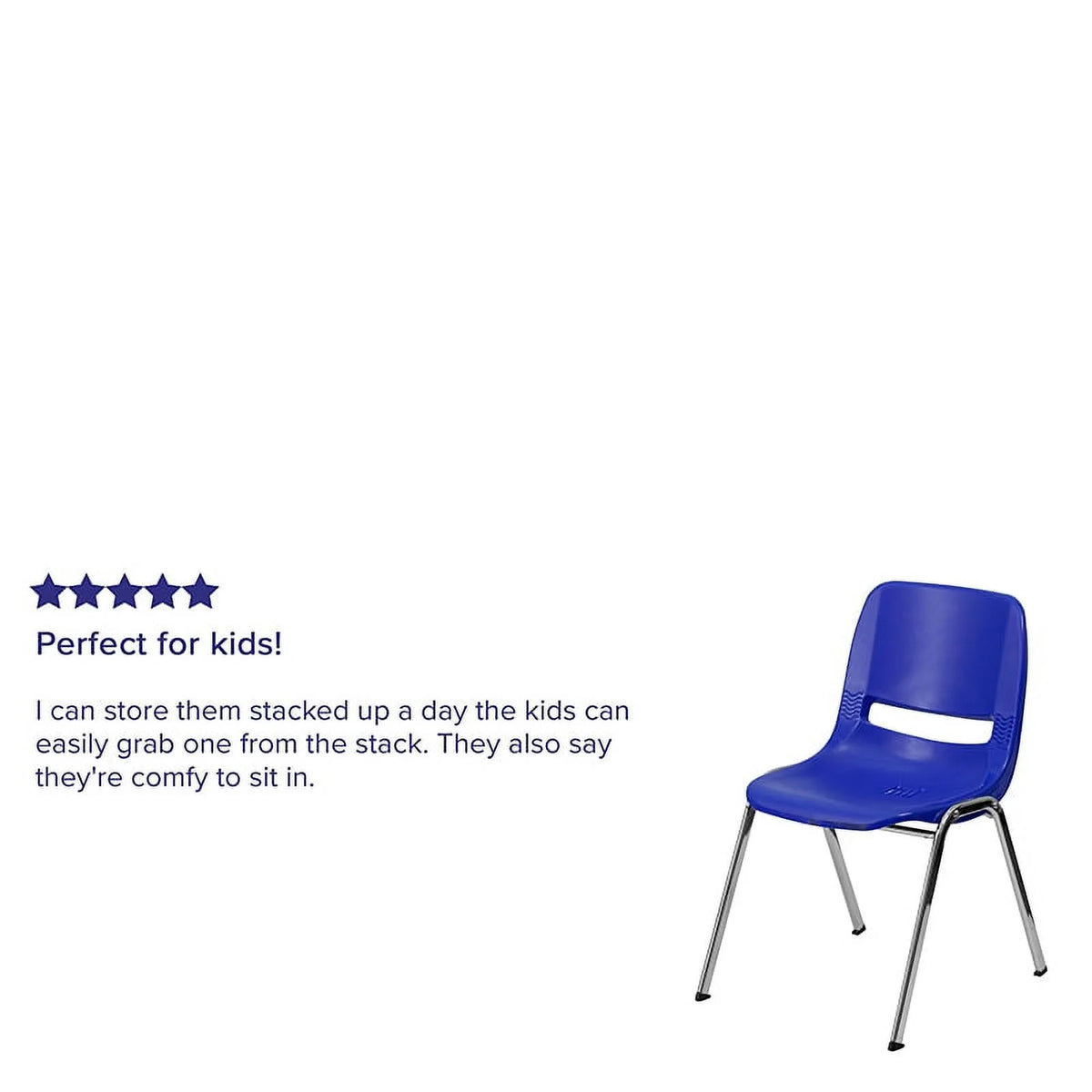 Navy Ergonomic Stack Chair with Chrome Frame C60679