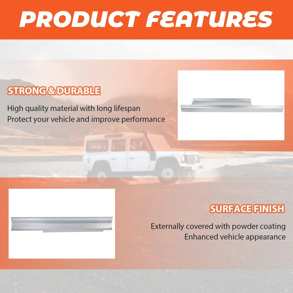 Slip-on Rocker Panels Replacement for 2007-2013 Chevy Silverado GMC Sierra 2 Door Standard Cab H7437