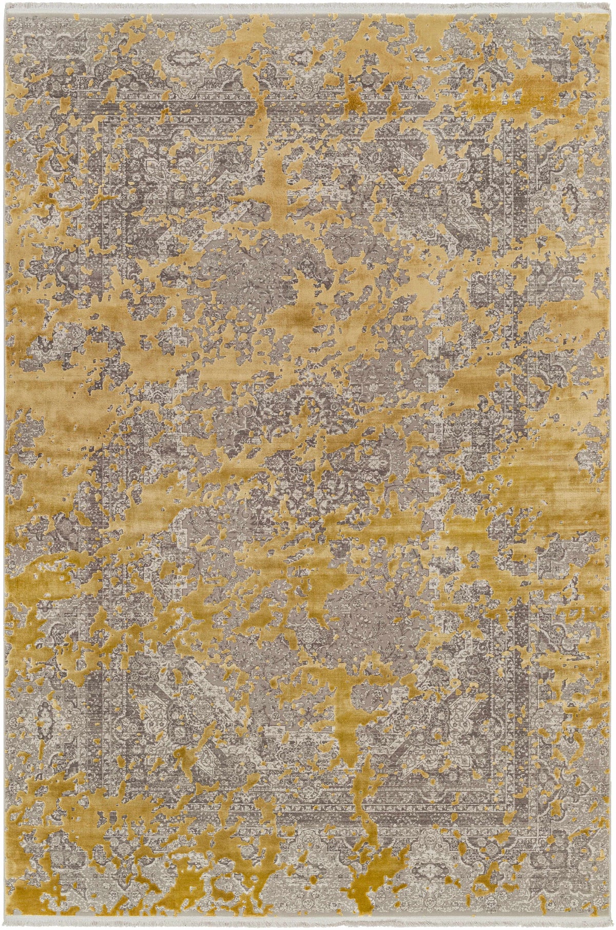 Gray Beige Brown Area Rug O60243
