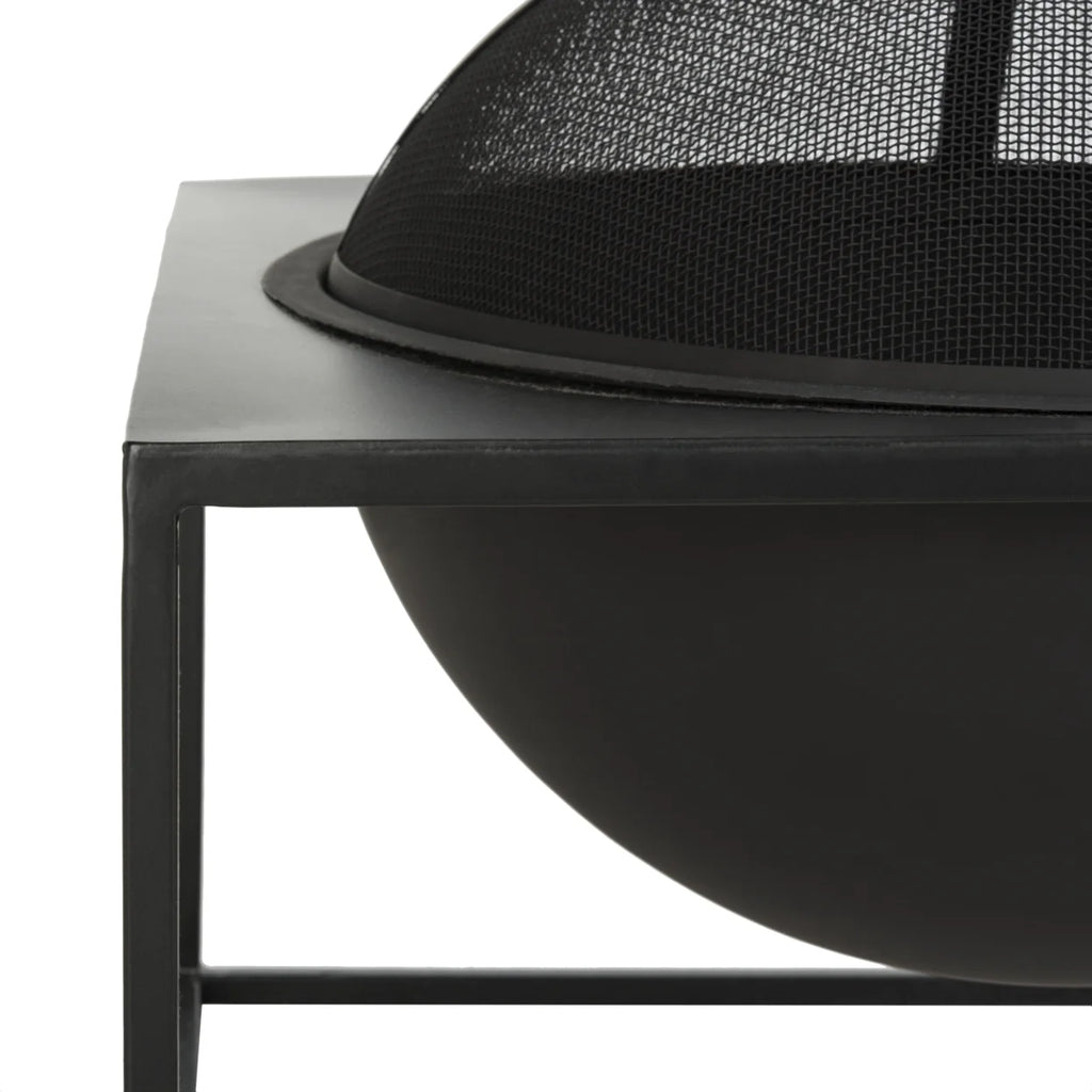 Outdoor Modern Square Fire Pit with Cover Q671956